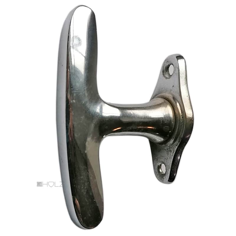 Fensterolive 1920er alt Fenstergriff Messing vernickelt 83/51/43
