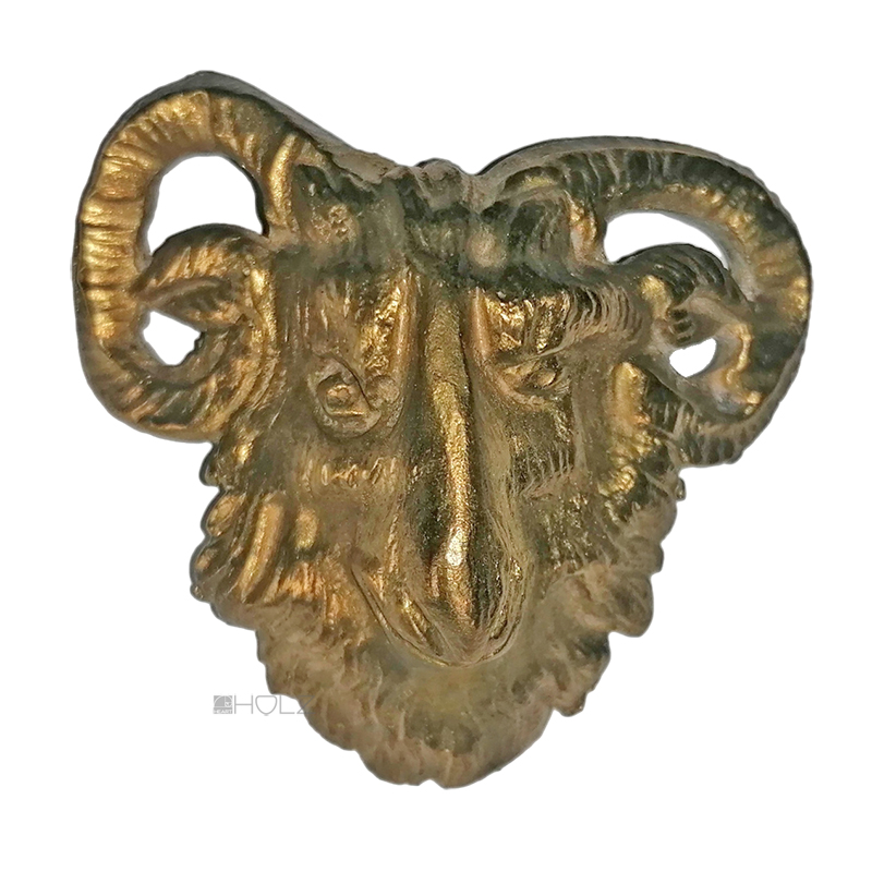 Möbel Bronze Eckbeschlag Bock Ziege antik 7cm