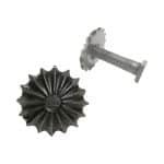 Ziermutter antik mit Bolzen geschmiedet Rosette alt Gusseisen 51 mm