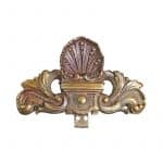 Bronze Möbelbeschlag antik Palmette Blattwerk 15 cm