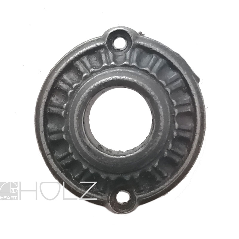 Drückerrosette antik Eisen Türdrücker alt rund Rosette Kranz 17.9 mm