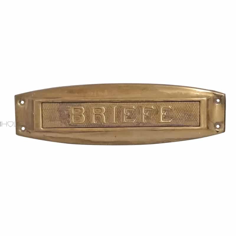 Briefklappe Jugendstil alt Messing Briefschlitz 22cm