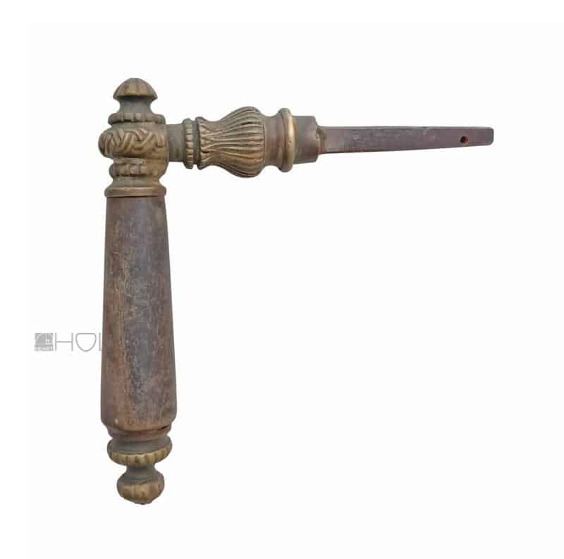 Türdrücker antik Messing Flecht Horn Gründerzeit Türklinke alt 8er Vk