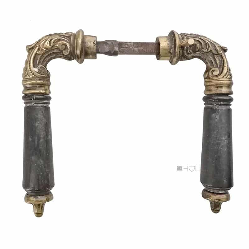 Türdrücker antik Gründerzeit Türklinken Holz Horn alt 8er Vk