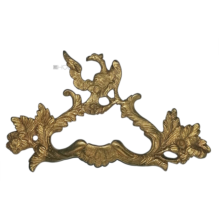 Möbel Bronze Schubladengriff antik Blattwerk Pfau 15cm