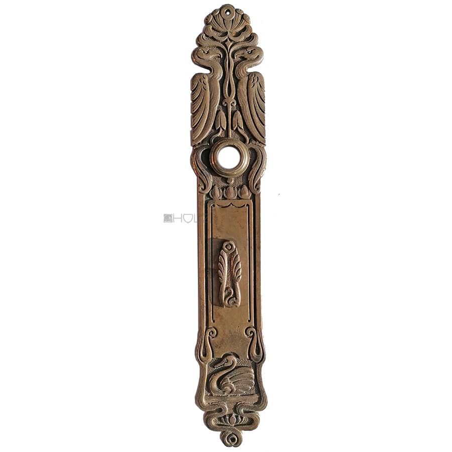 Langschild Jugendstil groß floral alt Vogel 16.3mm 78