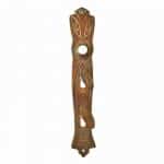 Langschild Jugendstil Doppelschloss alt Messing Tür antik 46mm 113