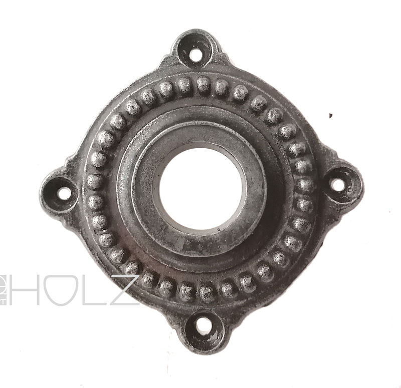 Große Türdrückerrosette antik alt Gusseisen Haustür Türklinke 21.3 mm