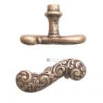 Fensterolive antik Neo Barock Volute Messing alt Fenstergriff