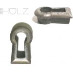 Schlüsselbuchse Schlüssellochblende antik alt Messing vernickelt 23.5 mm