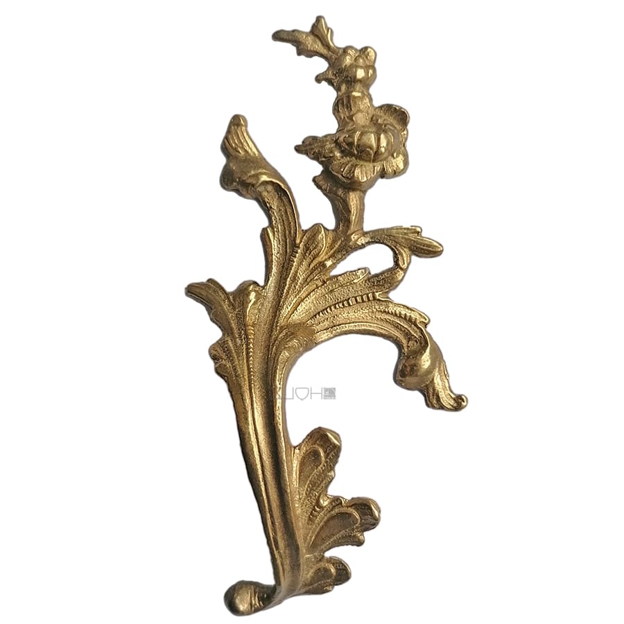 Möbel Bronze Beschlag vergoldet rechts antik Ranke alt 16.5cm