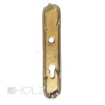 Langschild antik Frankreich Messing Guss feuervergoldet alt Türdrücker 72 mm PZ