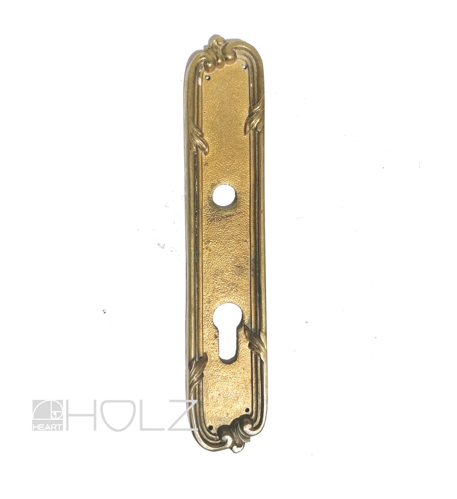 Langschild antik Frankreich Messing Guss feuervergoldet alt Türdrücker 72 mm PZ Langschild antik Frankreich Messing Guss feuervergoldet alt Türdrücker 72 mm PZ
