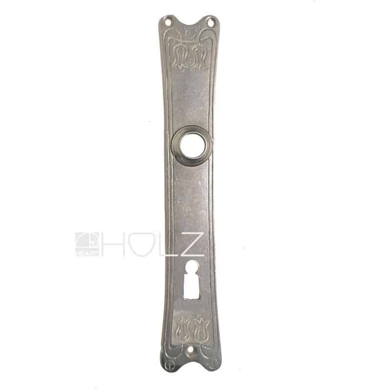 Langschild Jugendstil antik alt Messing Glöckchen silber vernickelt 15.5 mm 92