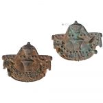 Prächtige Truhengriffe antik Bronze hart feuervergoldet klassizistisch