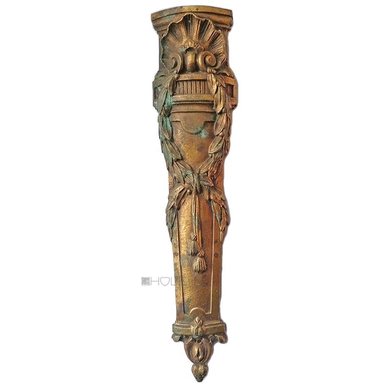 Möbel Bronze feuervergoldet Lorbeer Muschel antik alt 25.7cm