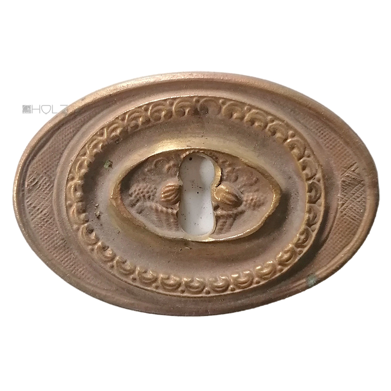 Bronze Möbel Schlüsselschild oval antik 78mm 80gr.