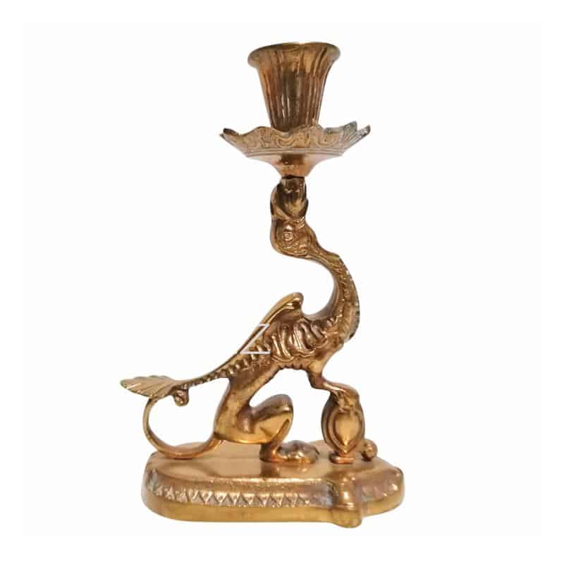 Kerzenständer antik Drache Kerzenhalter Bronze alt 16cm