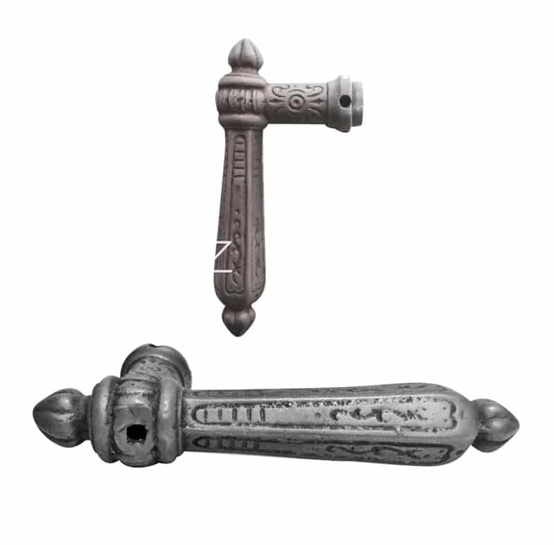 Großer Türdrücker antik Gusseisen Hexagon Türklinke alt 9er Vk Großer Türdrücker antik Gusseisen Hexagon Türklinke alt 9er Vk