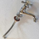 Wasserhahn antik repro chrom Drehgriff Küche Bad 11cm