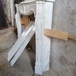 Kamin Marmor alt Muschel antik Umrandung weiß 115x142