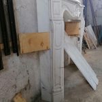 Kamin Marmor alt Muschel antik Umrandung weiß 115x142
