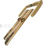 Türdrücker Garnitur Bauhaus antik 1920er Messing alt 78 mm 9er