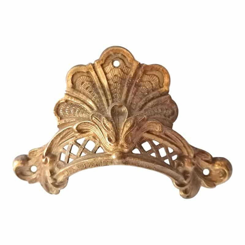 Truhengriff antik Klaviergriff alt Bronze feuervergoldet 16 cm
