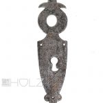 Langschild antik alt Stahlblech Mittelalter Burg Drückerschild 19 mm 72