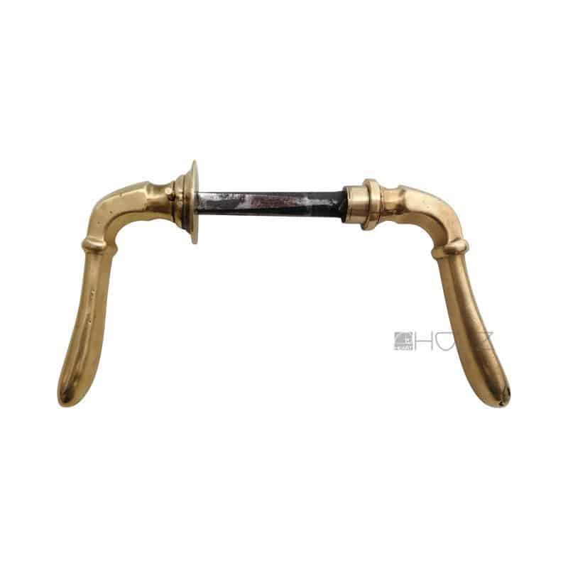 Türdrücker Kastenschloss Biedermeier Flügel Türklinken alt Messing 8.2er Vk
