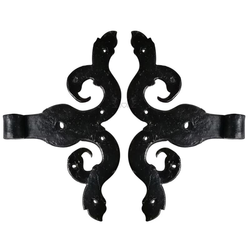 Tür Zierbänder S-Bänder antik schwarz alt 13er Dorn 15x26cm