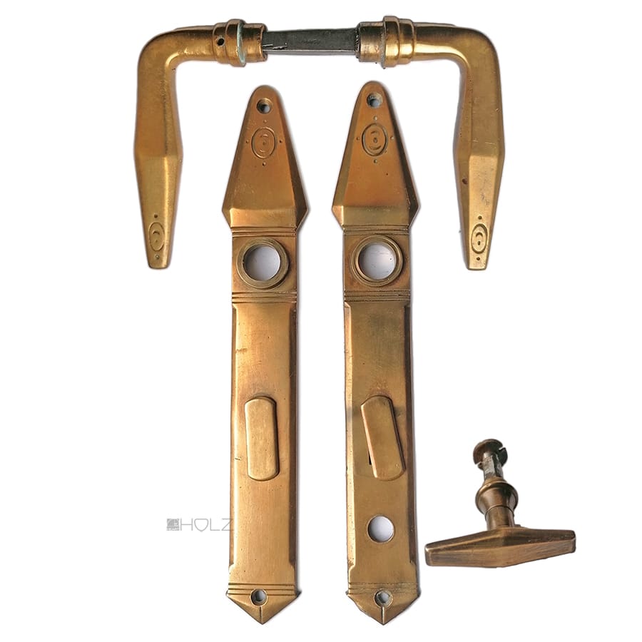 Drückergarnitur Jugendstil alt Türklinken Tür spitz 78mm 10er Vk