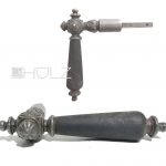 Türdrücker antik Eisen Blüte Blattwerk Türklinke Horn alt 8er Vk