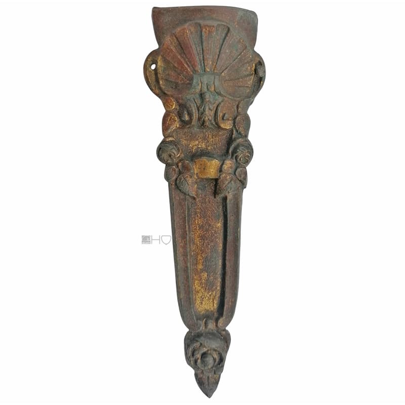 Möbel Bronze Beschlag antik Möbelbein alt Muschel 6x20cm