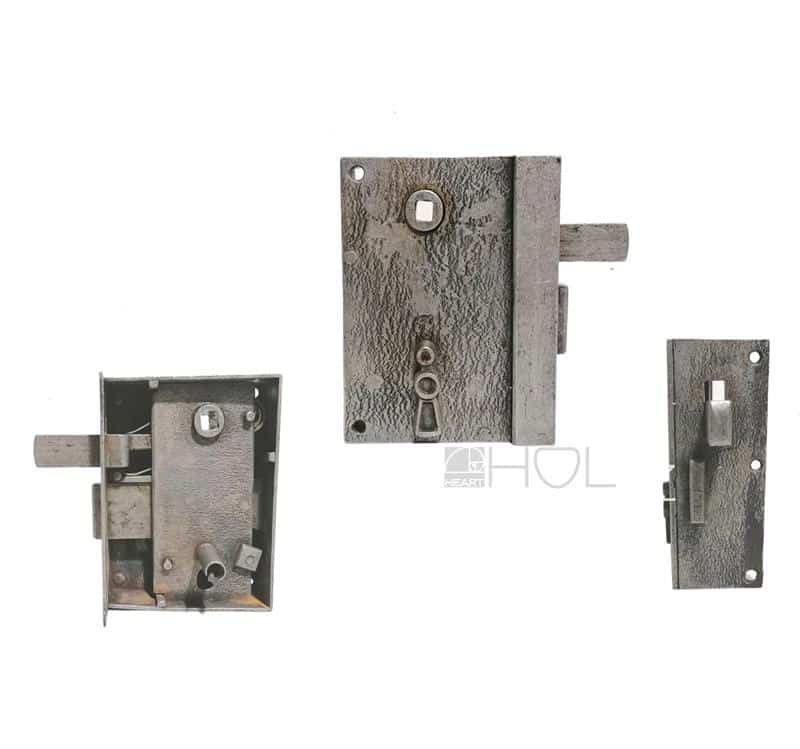 Kastenschloss antik Türschloss alt Tür links 9er Vk 63 mm Kastenschloss antik Türschloss alt Tür links 9er Vk 63 mm