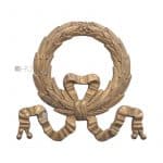 Antik Möbelbeschlag klassizistisch Kranz Bänder Bronze 44mm
