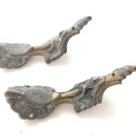 Bronze Möbelbeschlag 2er Set antik feuervergoldet Patina 8cm