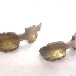 Bronze Möbelbeschlag 2er Set antik feuervergoldet Patina 8cm