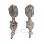 Bronze Möbelbeschlag 2er Set antik feuervergoldet Patina 8cm