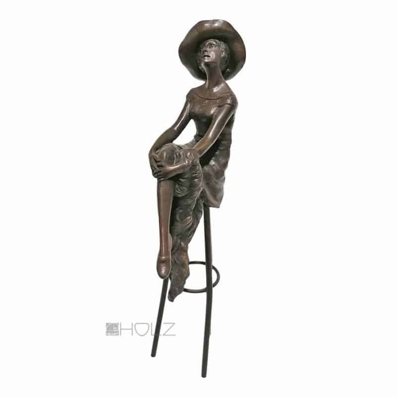 Bronze Figur Chiparus Art Deco Statue Dame auf Barhocker 29cm 960gr. Bronze Figur Chiparus Art Deco Statue Dame auf Barhocker 29cm 960gr.