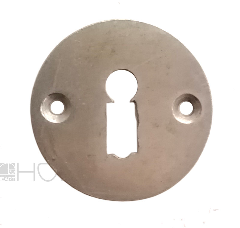Bauhaus Schlüsselrosette alt Messing vernickelt Tür Schlüsselschild 45 mm
