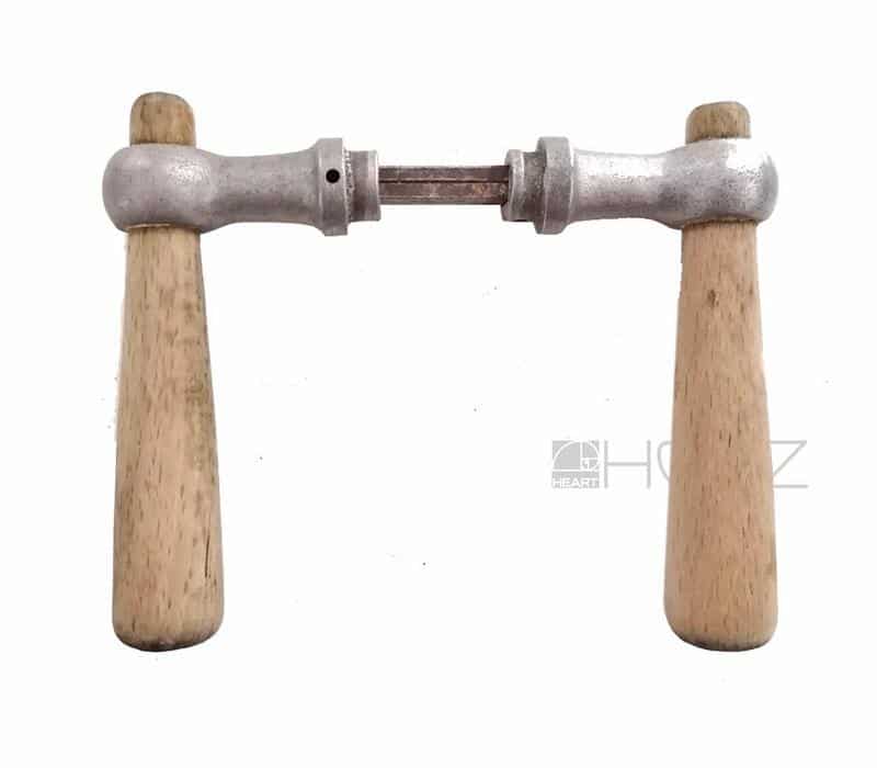 Holz Türdrücker alt 1920er Esche Alu Bauhaus Türklinken 8er Vk