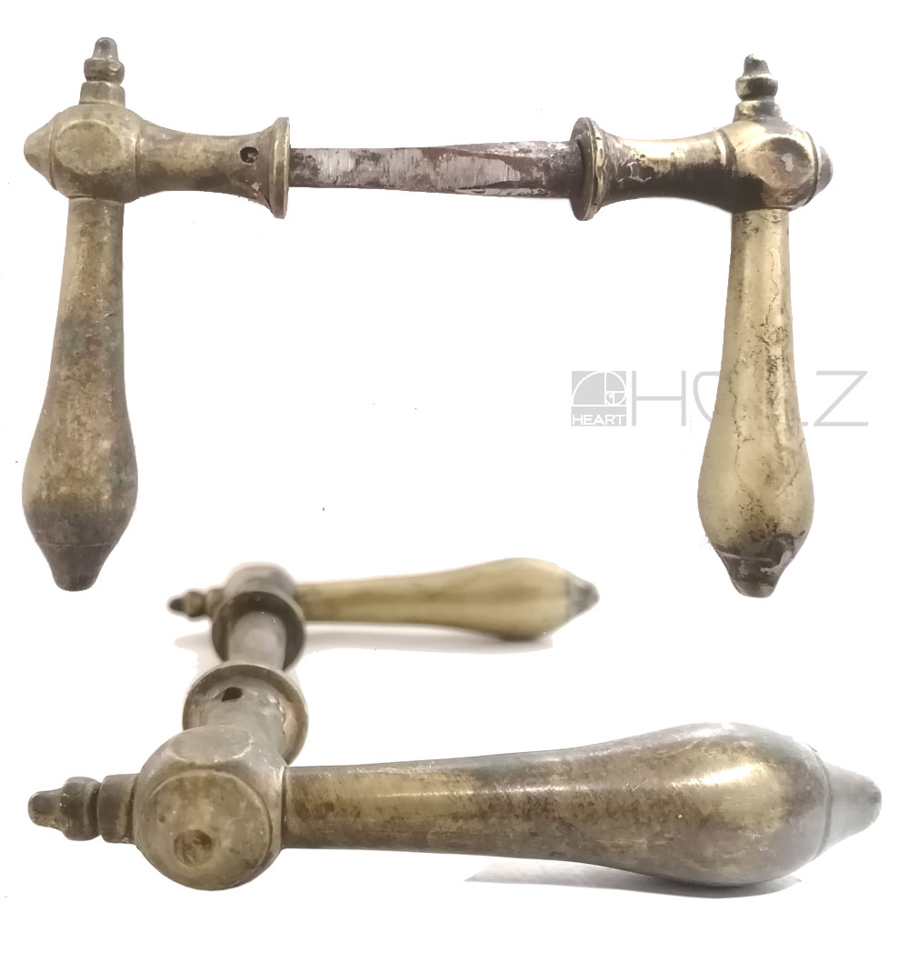 Türdrücker antik Kastenschloss Biedermeier Birnengriffe alt Türklinken Messing