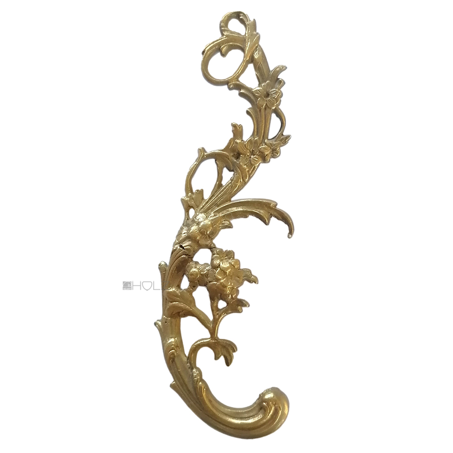 Möbel Bronze Beschlag antik Ranke floral rechts 16.5cm