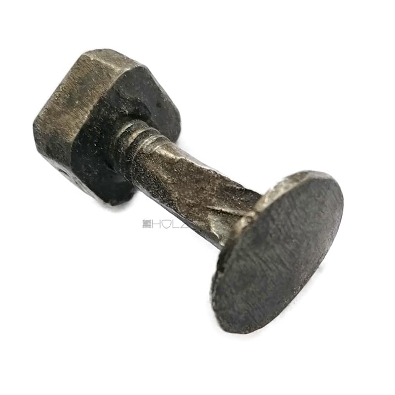 Schraubbolzen antik Vierkant Schraube Eisen geschmiedet alt mit Mutter 53 mm