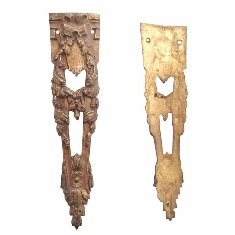 Bronzebeschlag Bronze feuervergoldet Möbel klassizistisch antik alt 19.5 cm