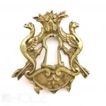 Bronze antik Schlüsselschild feuervergoldet Schlüsselrosette Greif alt