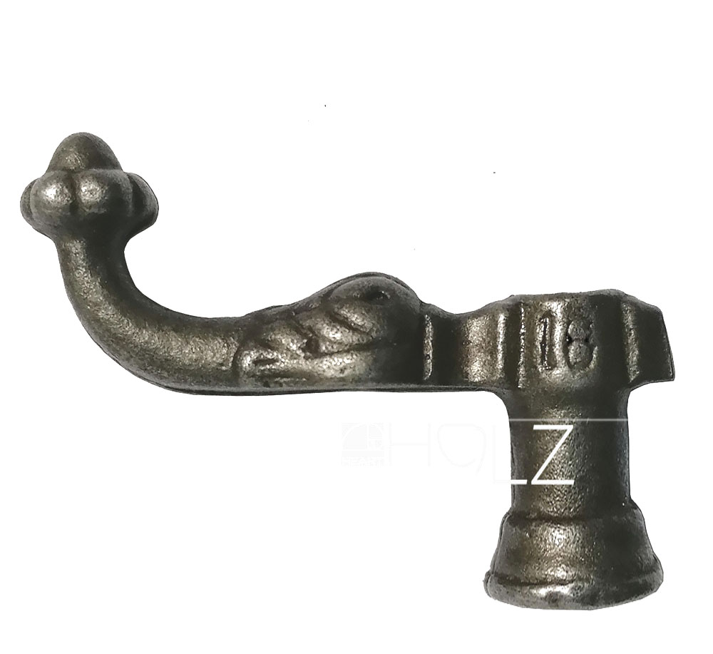 Vorreiber antik Drehriegel alt Griff Gusseisen profiliert Reibhöhe 18mm