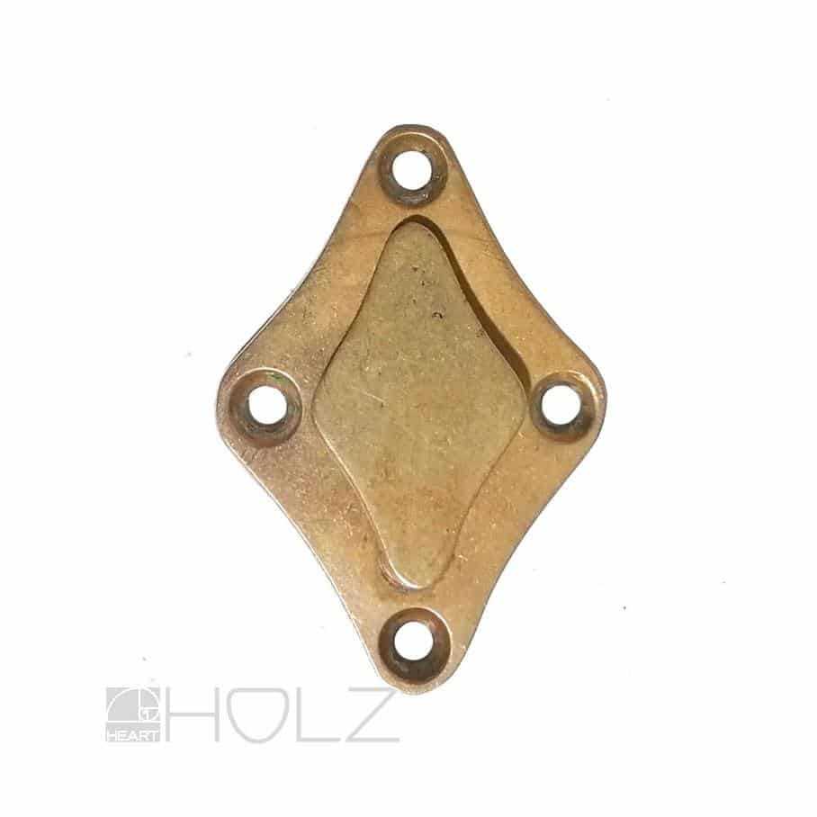 Bauhaus 1920er Schlüsselschild antik Messing Raute alt Tür 37mm