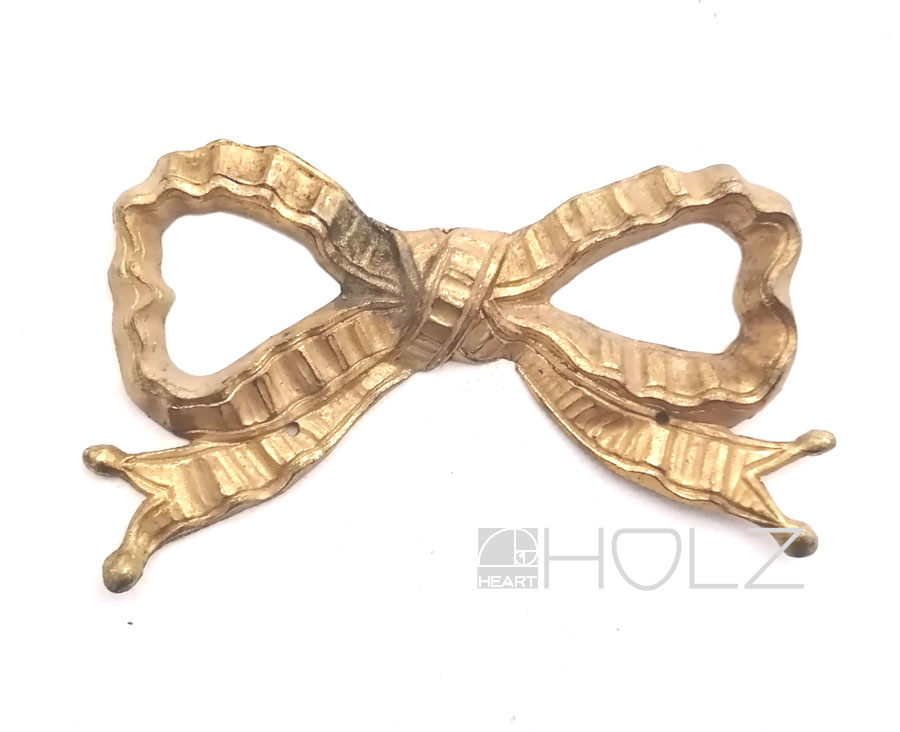 Möbel Bronze antik feuervergoldet Schleife klassizistisch alt 13cm